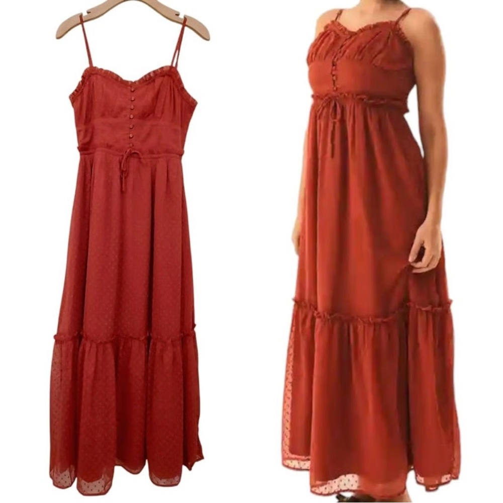 Anthropologie Patrons of peace Pink Cottegecore Maxi Dress NWT Size - M
